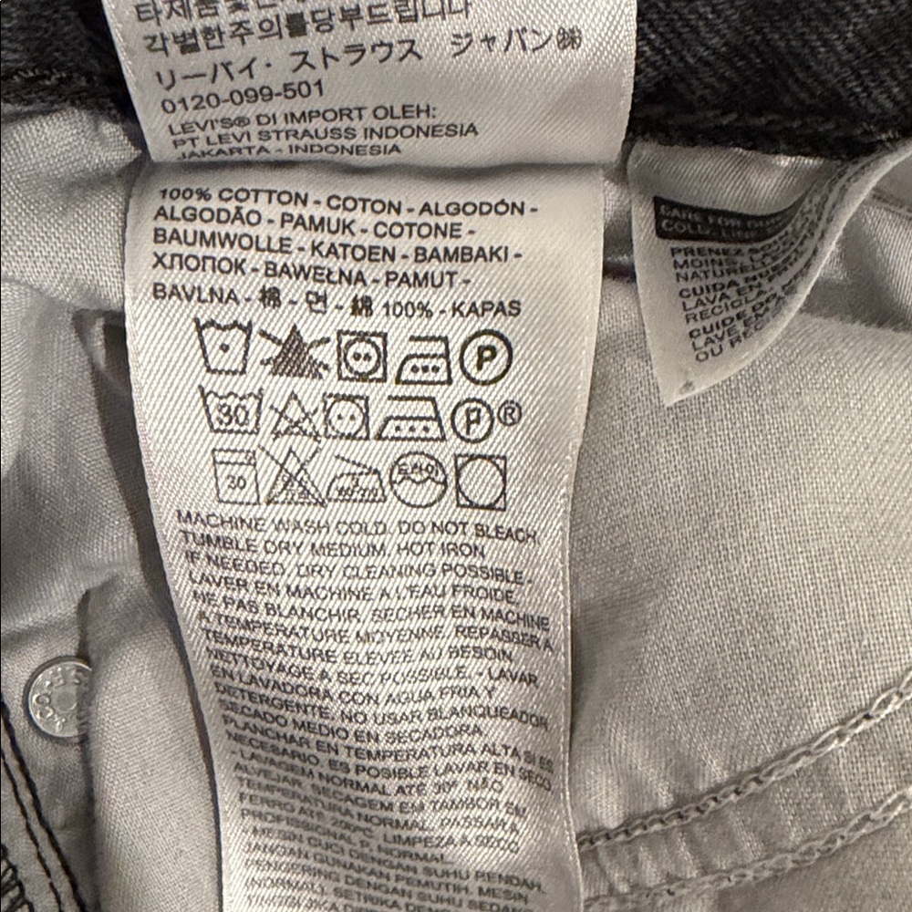Levi’s Dad Jeans Washed Black High Rise Baggy Straight Denim 25 - Picture 8 of 9